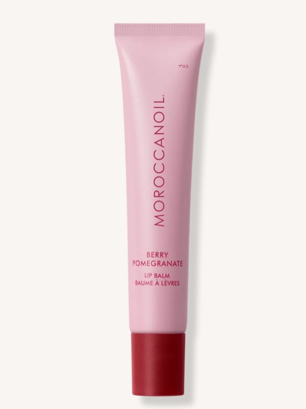 Moroccanoil Hydrating Lip Balm Tube in Pink with Red Cap